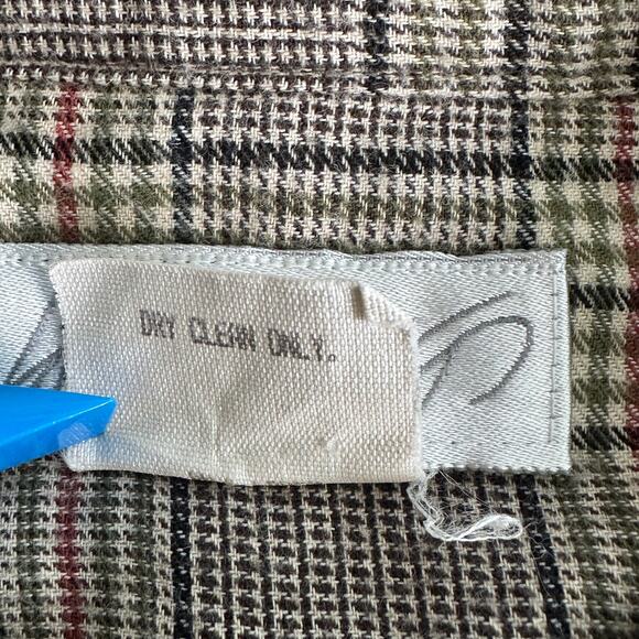 Vintage Lord and Taylor Cotton Flannel Button Down Shirt 14 Tan Plaid Preppy EUC - Picture 8 of 9